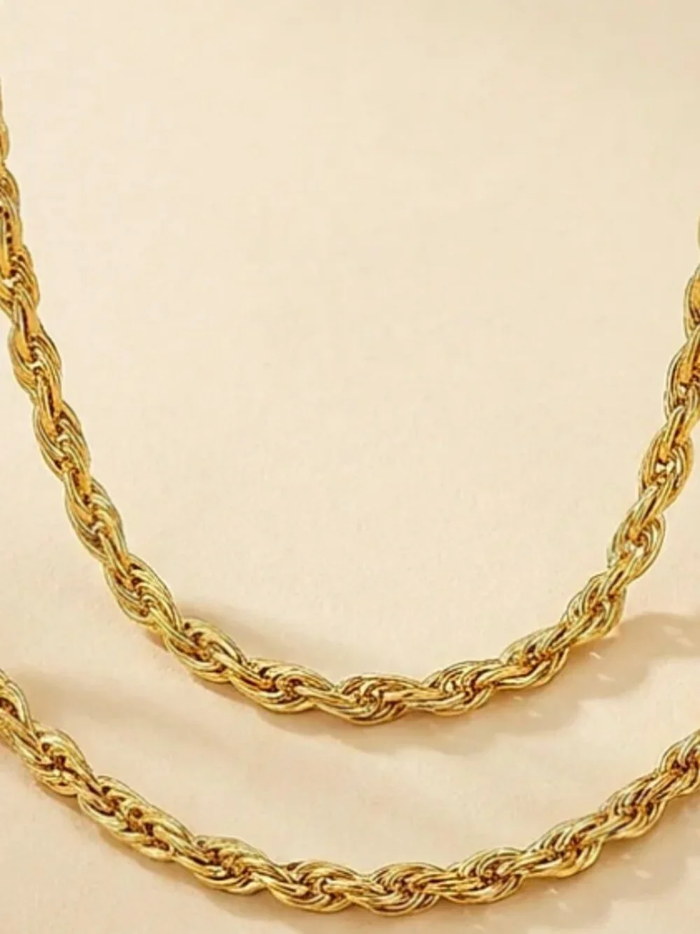 18k Men's Solid Yellow Gold Braided Necklace